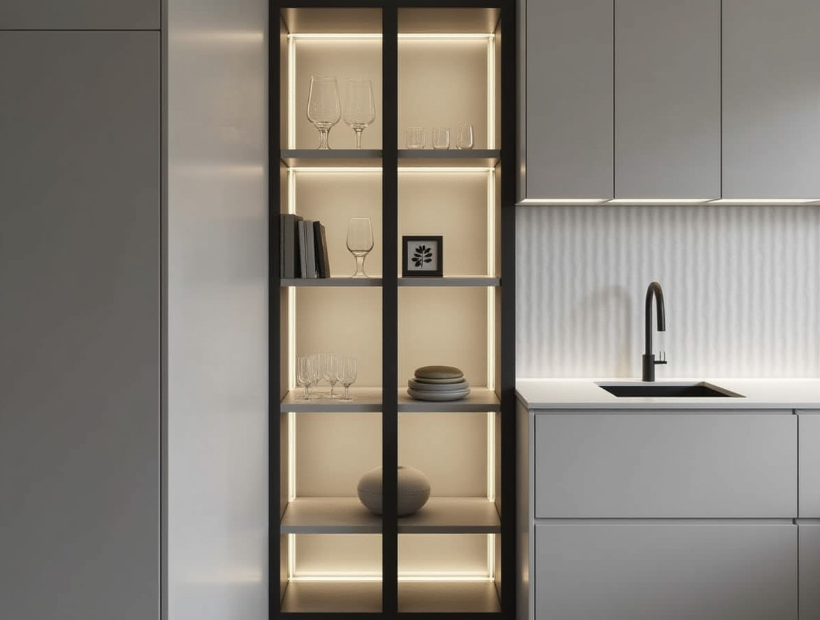 ویترین شیشه ای کابینت دیواری آشپزخانه